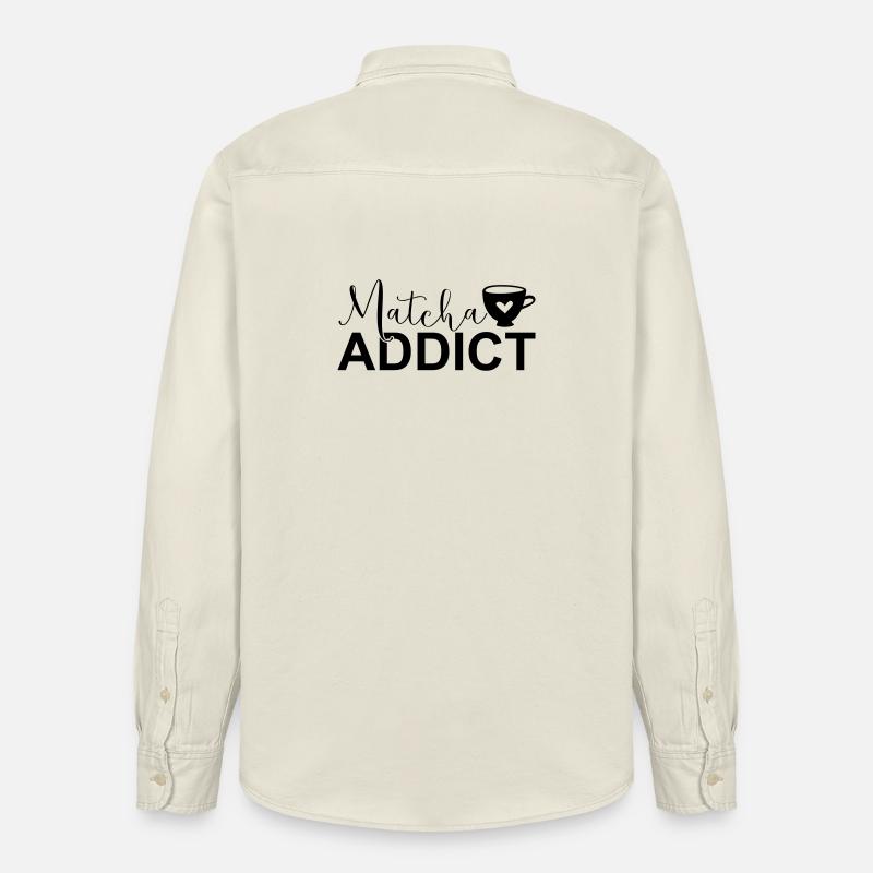 Matcha Addict SVG – Matcha Lover Design - Chemise unisexe coupe décontractée bio Stanley/Stella - écru doux