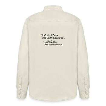 Scheidungsparty Prinzessin - Relaxed Fit Unisex Organic Hemd von Stanley/Stella - Natur - Hinten - AI Model Male 178 light (178cm)