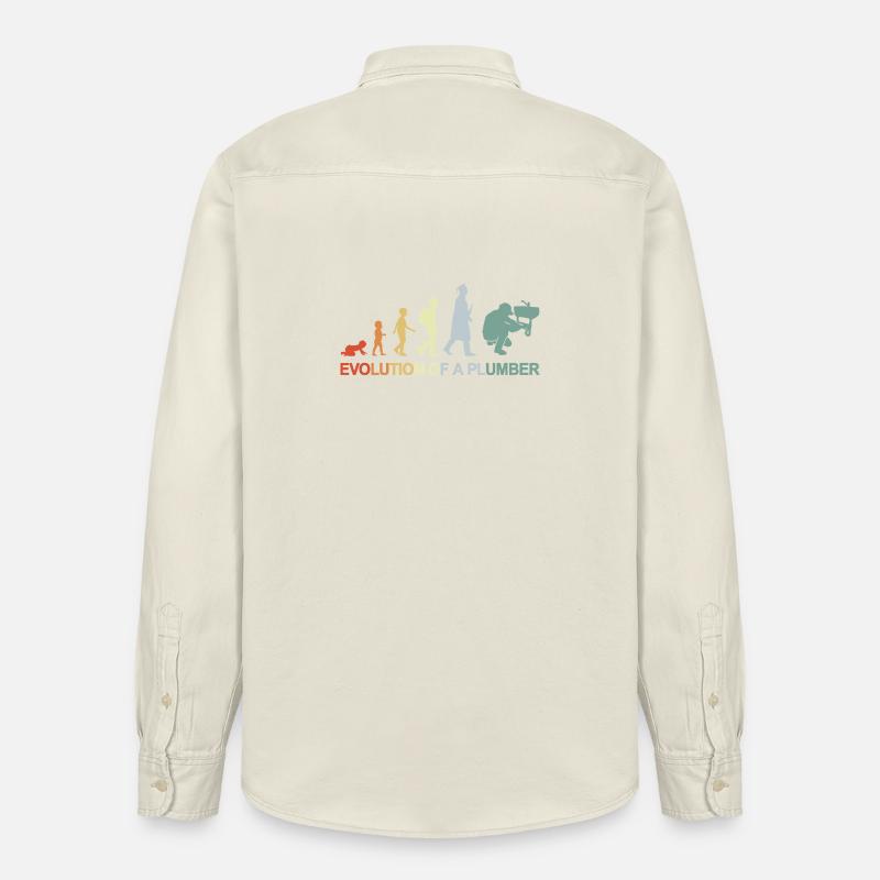 Évolution du plombier - Chemise unisexe coupe décontractée bio Stanley/Stella - écru doux