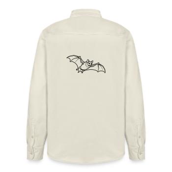 bat - Relaxed Fit Unisex Organic Shirt by Stanley/Stella - soft Ecru - Back - AI Model Male 178 light (178cm)