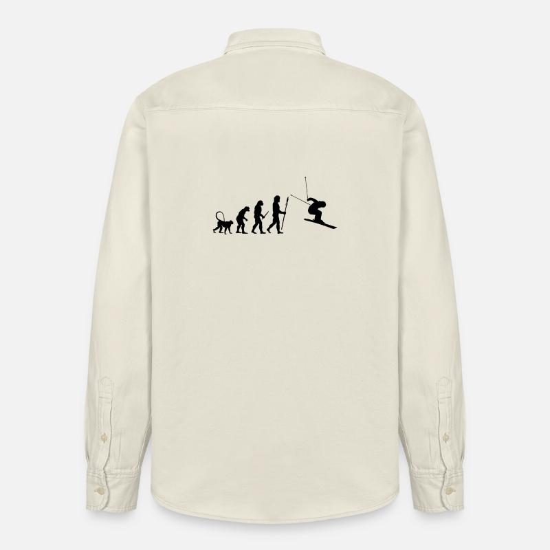 Évolution du skieur - Chemise unisexe coupe décontractée bio Stanley/Stella - écru doux