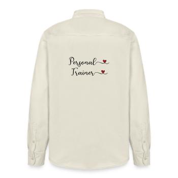 Personal Trainer - Relaxed Fit Unisex Organic Shirt by Stanley/Stella - soft Ecru - Back - AI Model Male 178 light (178cm)