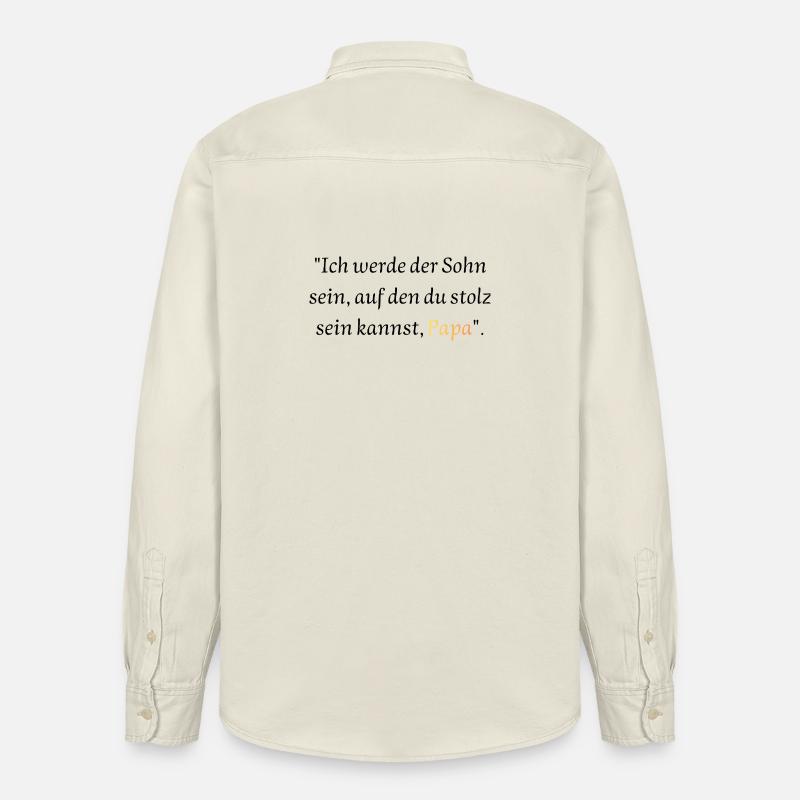 Versprechen an Papa: Stolzer Sohn - Relaxed Fit Unisex Organic Hemd von Stanley/Stella - Natur