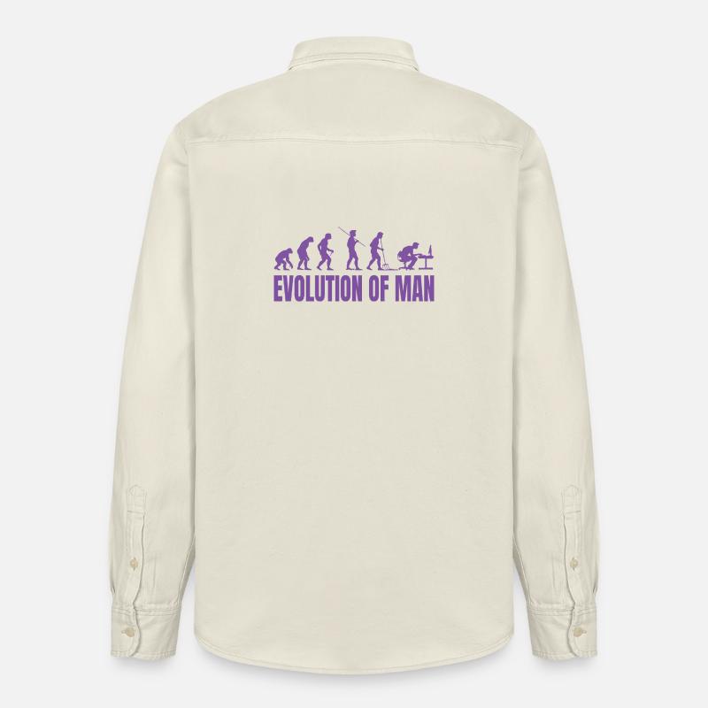 Programmeur Computer Freak Evolution Rétro - Chemise unisexe coupe décontractée bio Stanley/Stella - écru doux
