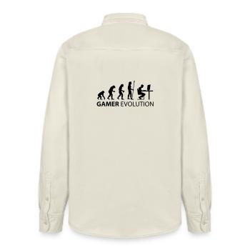 gamer evolution - Relaxed Fit Unisex Organic Hemd von Stanley/Stella - Natur - Hinten - AI Model Male 178 light (178cm)