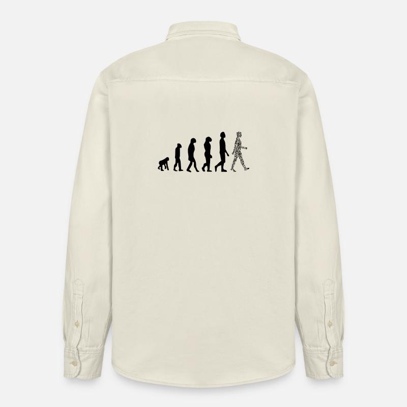 Evolution QR Code - Humor Gesundheits-Pass - Relaxed Fit Unisex Organic Hemd von Stanley/Stella - Natur