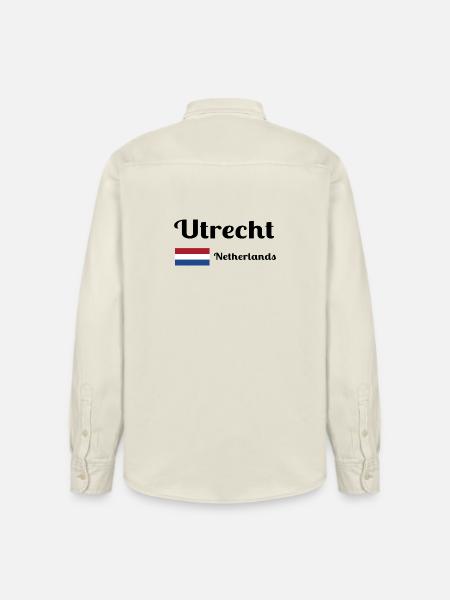 Utrecht, Netherlands- Stylish prints - Relaxed Fit Unisex Organic Shirt by Stanley/Stella - soft Ecru