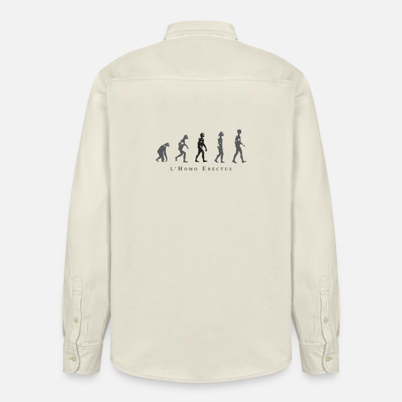 Évolution de la Position Humaine - Chemise unisexe coupe décontractée bio Stanley/Stella - écru doux