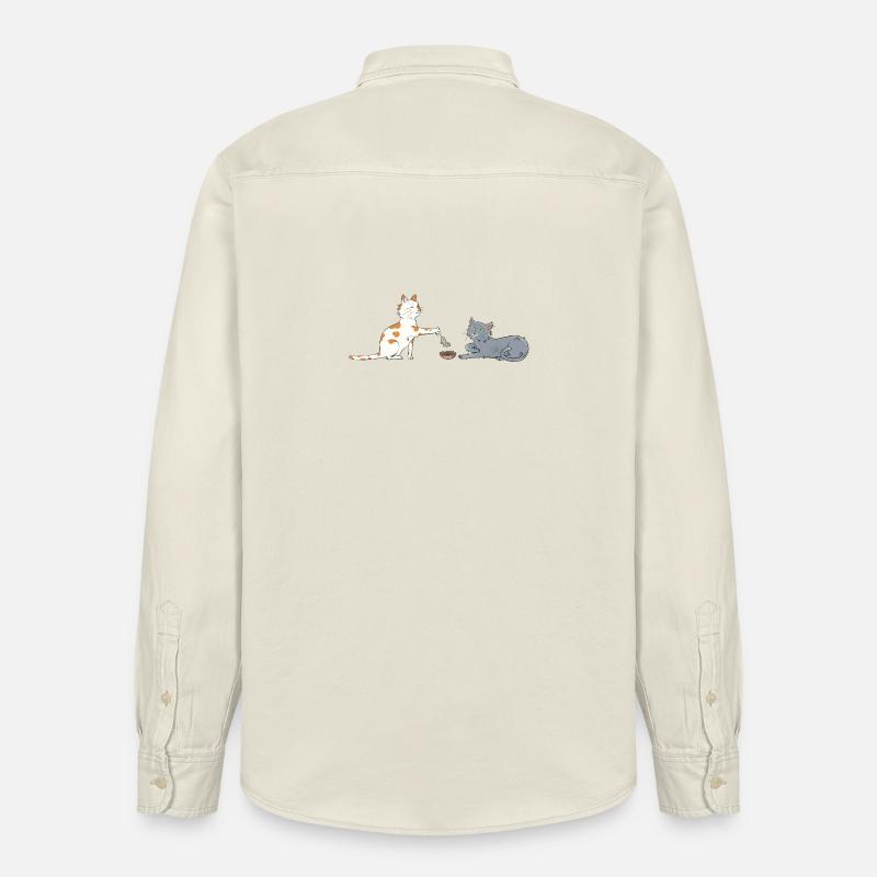 Chat-ritable - Chemise unisexe coupe décontractée bio Stanley/Stella - écru doux