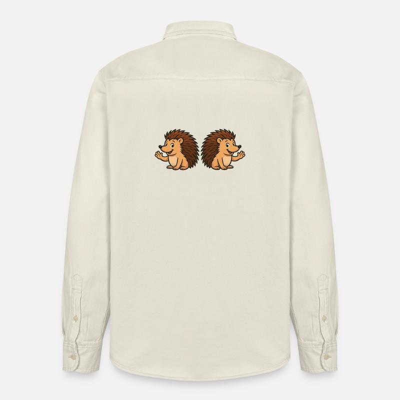 Niedliche Igel  Comic - Relaxed Fit Unisex Organic Hemd von Stanley/Stella - Natur