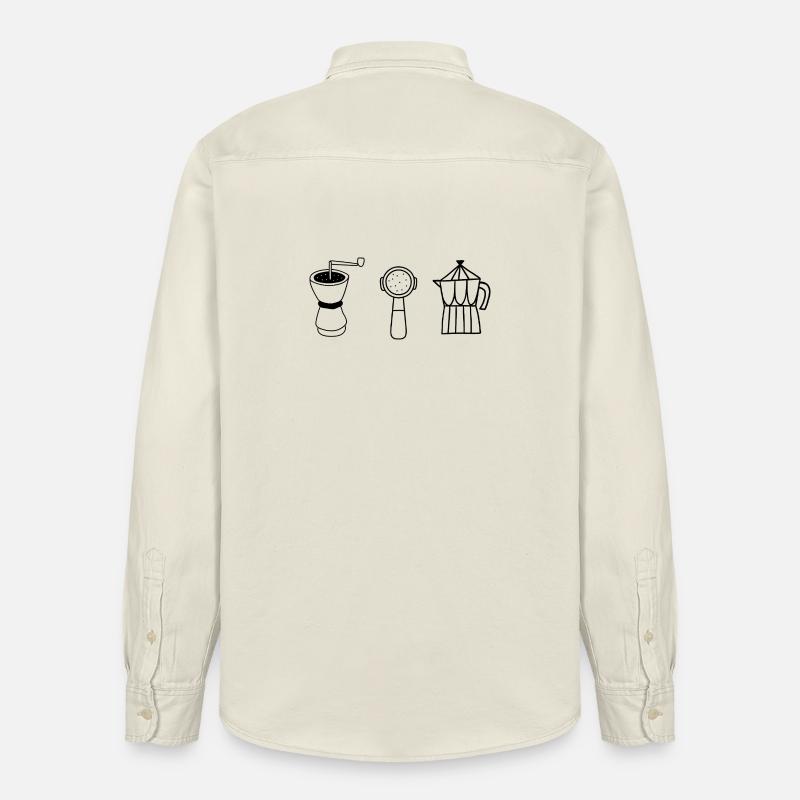 Évolution café  - Chemise unisexe coupe décontractée bio Stanley/Stella - écru doux