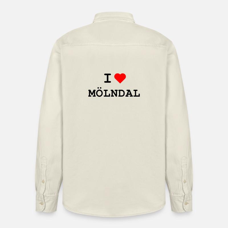 Ich liebe Mölndal - J’aime Mölndal - Chemise unisexe coupe décontractée bio Stanley/Stella - écru doux