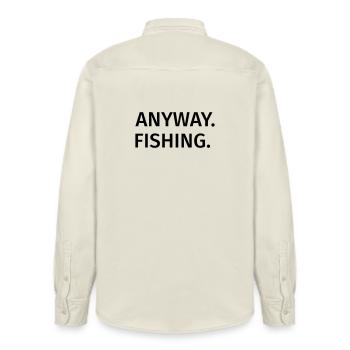 Anyway Fishing - Relaxed Fit Unisex Organic Hemd von Stanley/Stella - Natur - Hinten - AI Model Male 178 light (178cm)