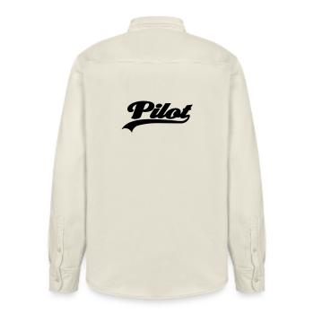 pilot - Relaxed Fit Unisex Organic Hemd von Stanley/Stella - Natur - Hinten - AI Model Male 178 light (178cm)