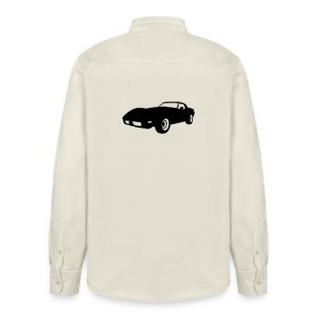 US Classic Car - Relaxed Fit Unisex Organic Hemd von Stanley/Stella - Natur - Hinten - AI Model Male 178 light (178cm)