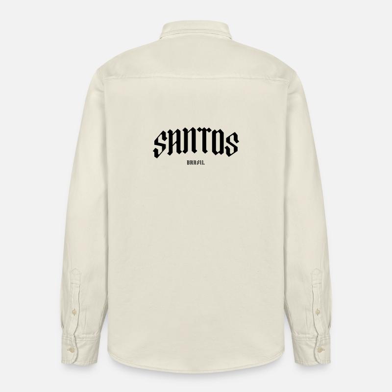 Conception Blackletter de Santos Brasil - Chemise unisexe coupe décontractée bio Stanley/Stella - écru doux