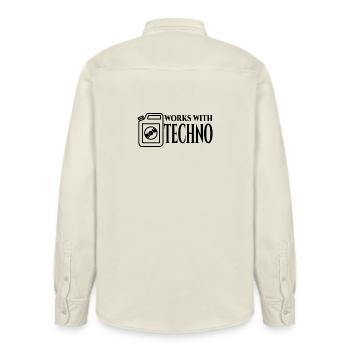 Techno - Relaxed Fit Unisex Organic Hemd von Stanley/Stella - Natur - Hinten - AI Model Male 178 light (178cm)