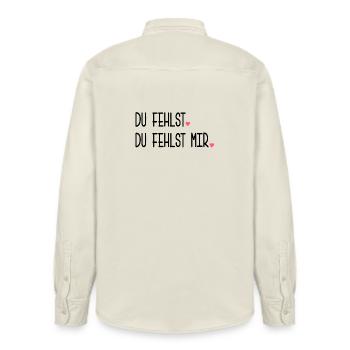 ABSCHIED TRAUER DU FEHLST - Relaxed Fit Unisex Organic Hemd von Stanley/Stella - Natur - Hinten - AI Model Male 178 light (178cm)