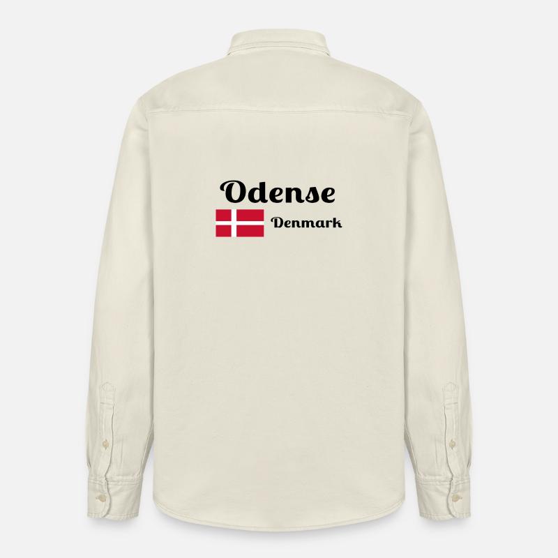 Odense, Danemark - Imprimés élégants - Chemise unisexe coupe décontractée bio Stanley/Stella - écru doux