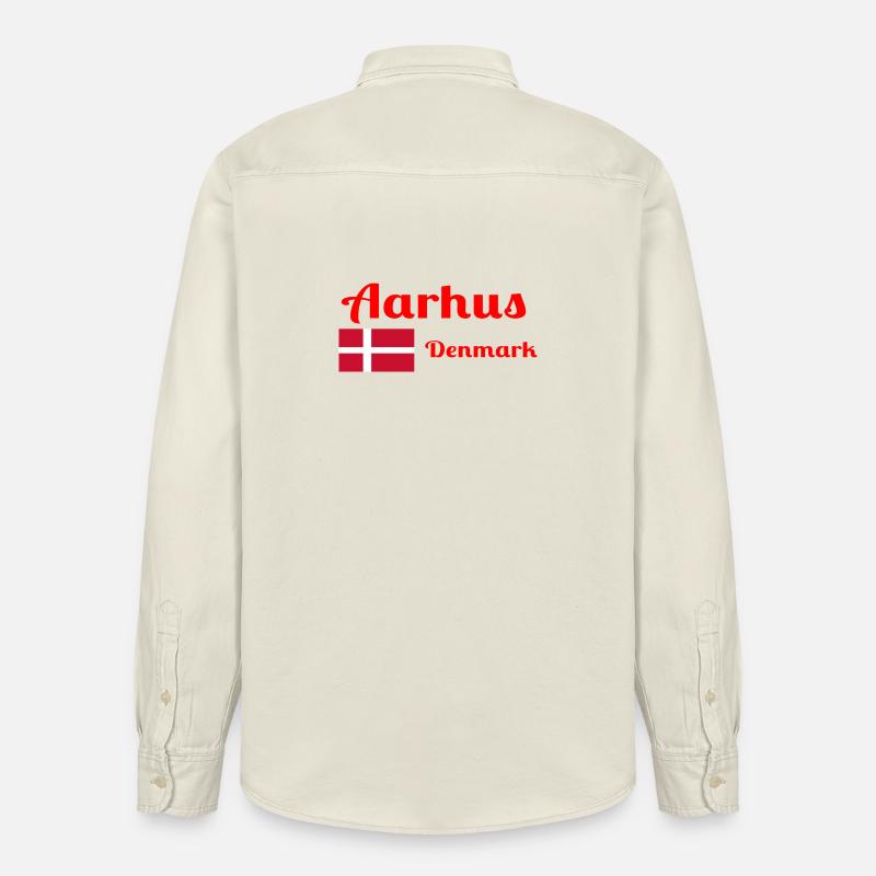 Aarhus, Danemark - Imprimés élégants - Chemise unisexe coupe décontractée bio Stanley/Stella - écru doux