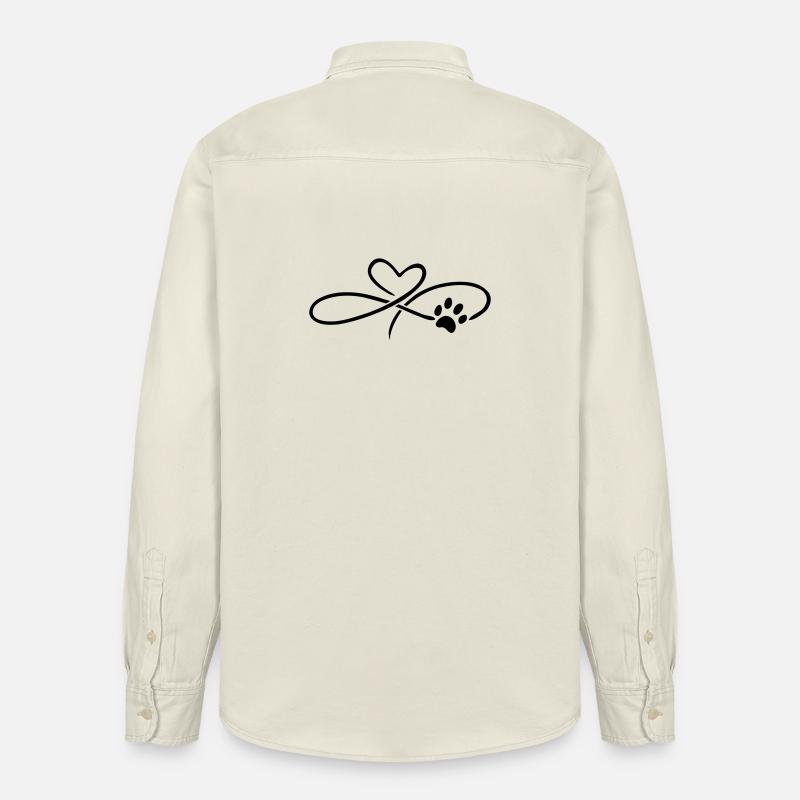 Infinity Herz mit Pfote Hund Katze - Relaxed Fit Unisex Organic Hemd von Stanley/Stella - Natur