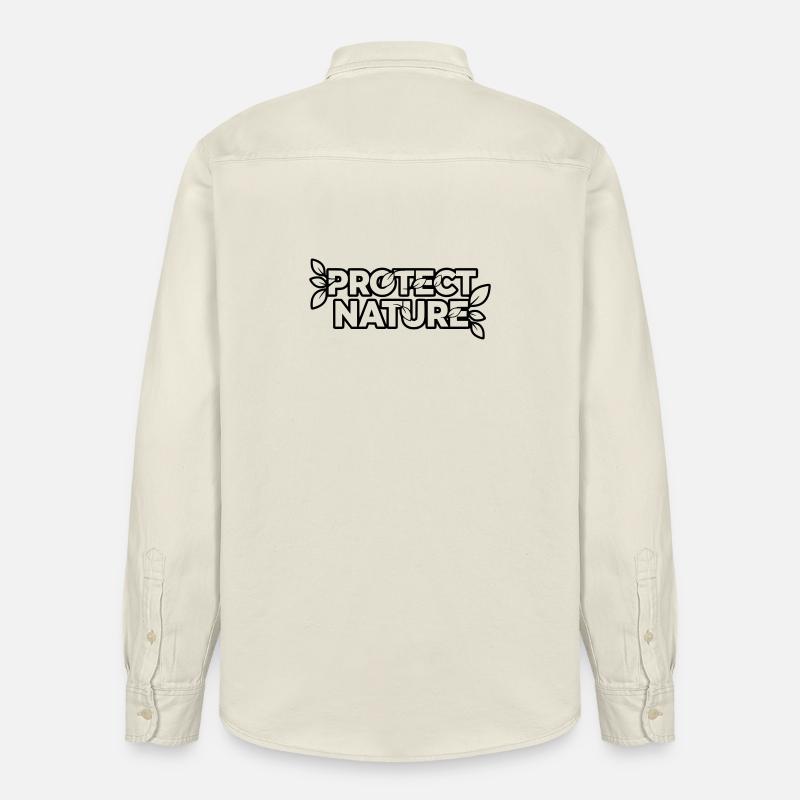 Protect Nature | Umweltschutz Statement Vektor - Relaxed Fit Unisex Organic Hemd von Stanley/Stella - Natur