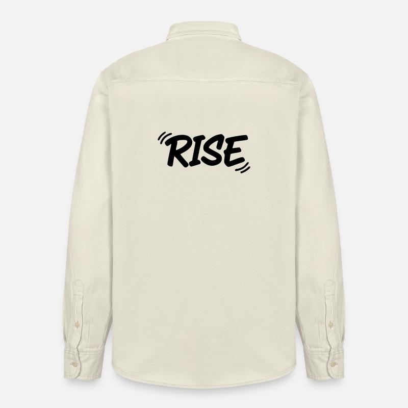 MONTÉE | Lettrage graffiti de motivation - Chemise unisexe coupe décontractée bio Stanley/Stella - écru doux