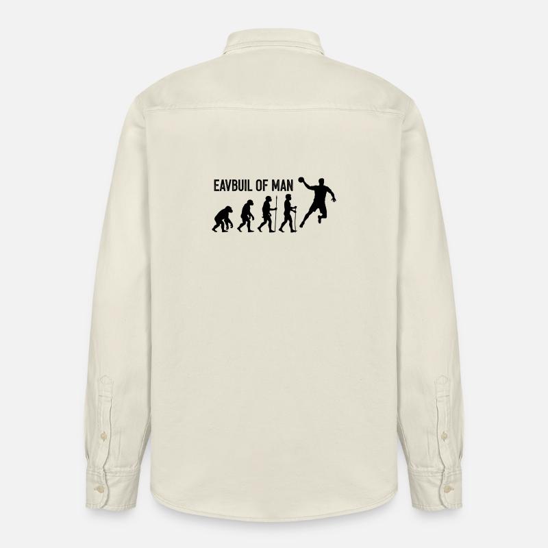 Evolution des Menschen Sprung - Relaxed Fit Unisex Organic Hemd von Stanley/Stella - Natur