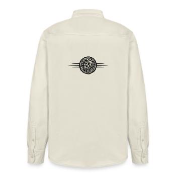 Hops Symbol - Relaxed Fit Unisex Organic Shirt by Stanley/Stella - soft Ecru - Back - AI Model Male 178 light (178cm)