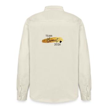Braut Gold Herz Hochzeit JGA Team Bride Geschenk - Relaxed Fit Unisex Organic Hemd von Stanley/Stella - Natur - Hinten - AI Model Male 178 light (178cm)