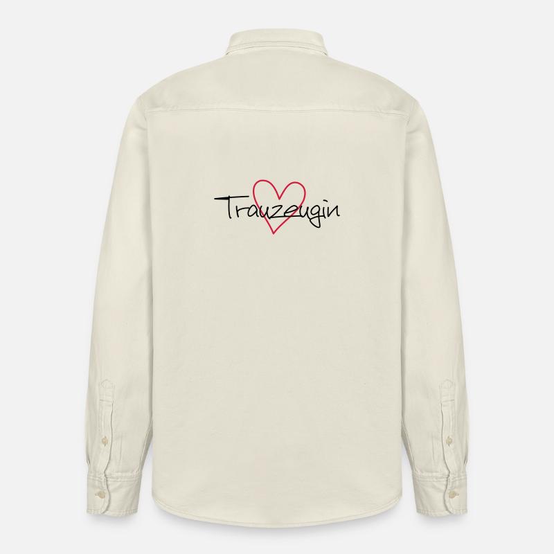 Trauzeugin Herz Junggesellenabschied - Relaxed Fit Unisex Organic Hemd von Stanley/Stella - Natur