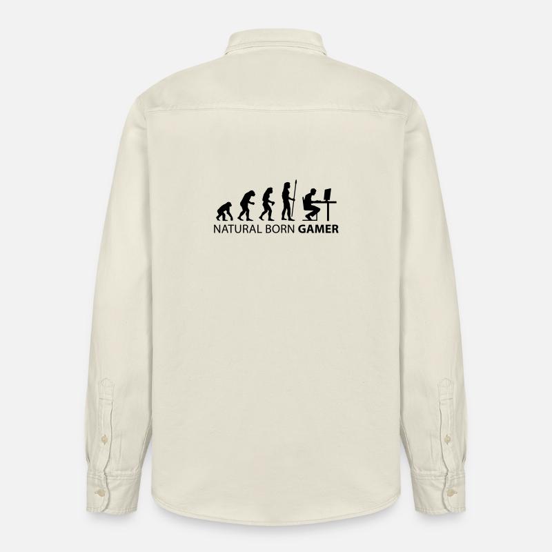 évolution naturelle née gamer - Chemise unisexe coupe décontractée bio Stanley/Stella - écru doux