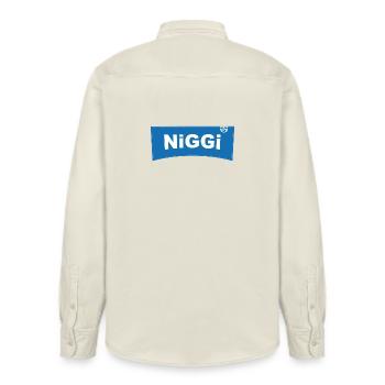 Niggi - Relaxed Fit Unisex Organic Hemd von Stanley/Stella - Natur - Hinten - AI Model Male 178 light (178cm)