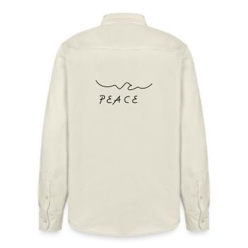 für Frieden! - Relaxed Fit Unisex Organic Hemd von Stanley/Stella - Natur - Hinten - AI Model Male 178 light (178cm)