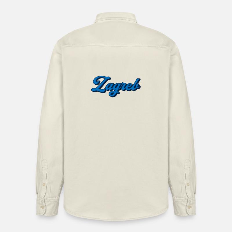 Zagreb Script Logo Style - Chemise unisexe coupe décontractée bio Stanley/Stella - écru doux