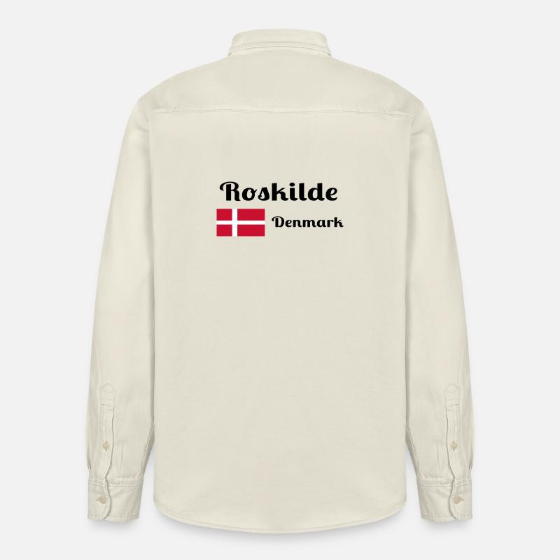 Roskilde Danemark - Imprimés élégants - Chemise unisexe coupe décontractée bio Stanley/Stella - écru doux