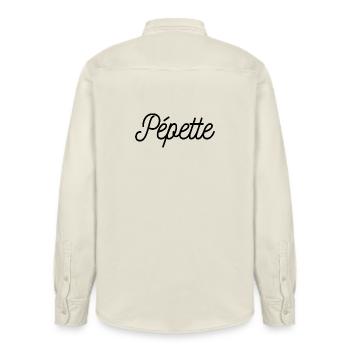 Pepette Nickname Little name humor Gift idea - Relaxed Fit Unisex Organic Shirt by Stanley/Stella - soft Ecru - Back - AI Model Male 178 light (178cm)