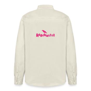 Rabenmutter - Mutter - Mama - Mami - Rabe - Relaxed Fit Unisex Organic Hemd von Stanley/Stella - Natur - Hinten - AI Model Male 178 light (178cm)