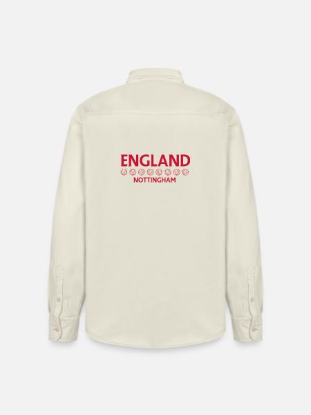 Nottingham England Fußballemblem - Relaxed Fit Unisex Organic Hemd von Stanley/Stella - Natur