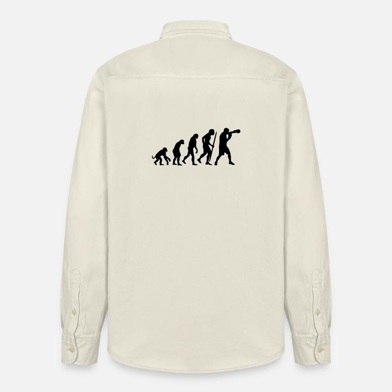 Evolution de la boxe - Chemise unisexe coupe décontractée bio Stanley/Stella - écru doux