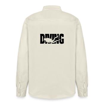 diving II - Relaxed Fit Unisex Organic Shirt by Stanley/Stella - soft Ecru - Back - AI Model Male 178 light (178cm)
