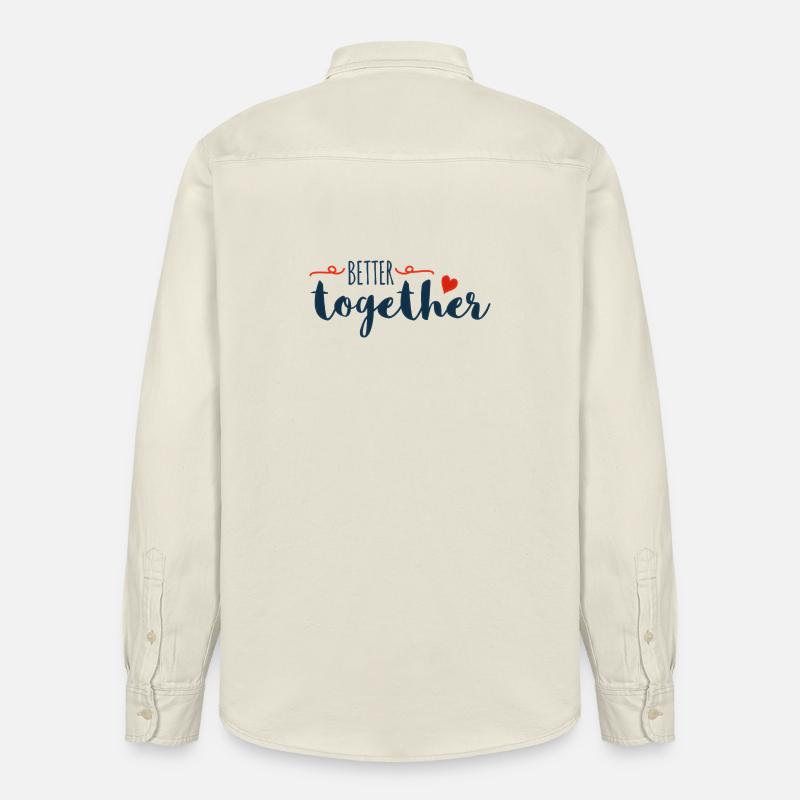 Mieux Ensemble Script Cœur - Chemise unisexe coupe décontractée bio Stanley/Stella - écru doux