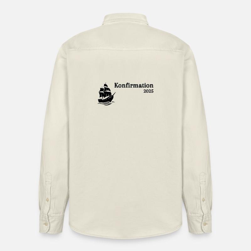 Konfirmation 2025 Schiff segelt heran - Relaxed Fit Unisex Organic Hemd von Stanley/Stella - Natur