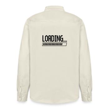 Loading - Relaxed Fit Unisex Organic Shirt by Stanley/Stella - soft Ecru - Back - AI Model Male 178 light (178cm)