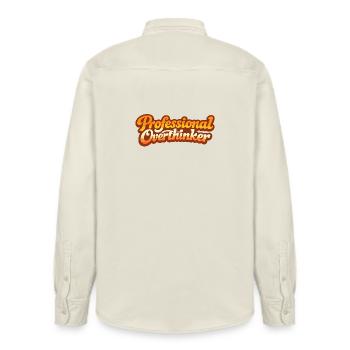 PROFESSIONAL OVERTHINKER VINTAGE - Relaxed Fit Unisex Organic Hemd von Stanley/Stella - Natur - Hinten - AI Model Male 178 light (178cm)
