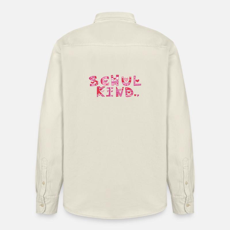 Écolier avec des cœurs - Chemise unisexe coupe décontractée bio Stanley/Stella - écru doux