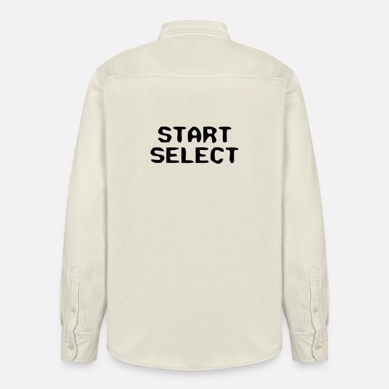 Start Select 8-Bit Text - Relaxed Fit Unisex Organic Shirt by Stanley/Stella - soft Ecru