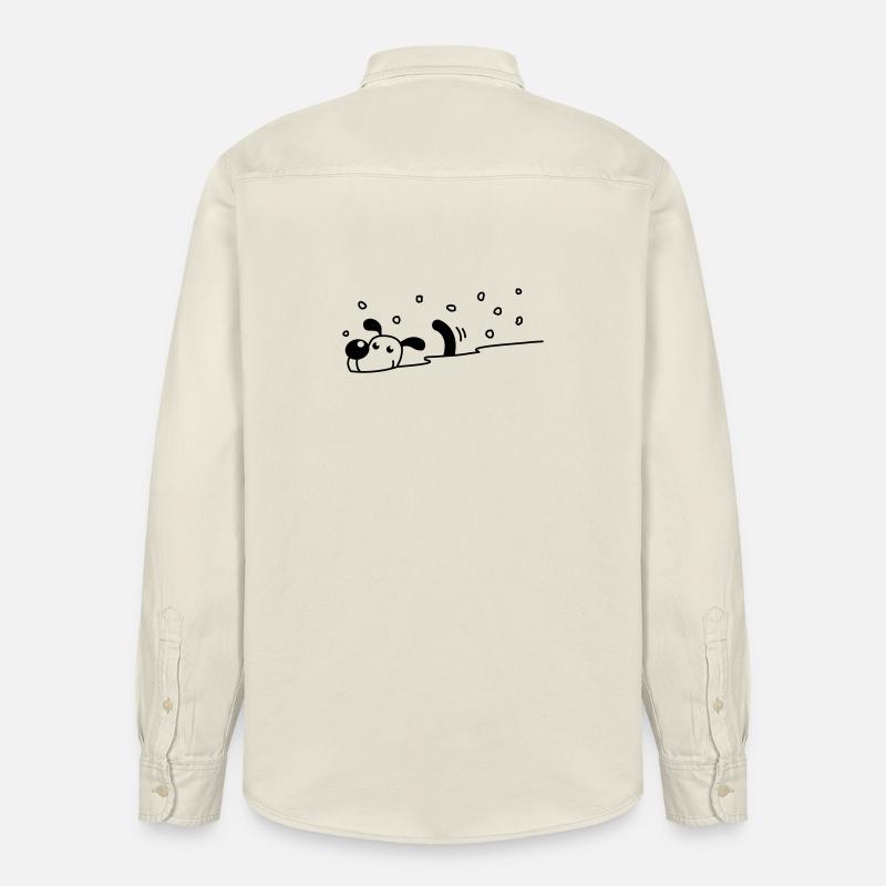 Niedlicher Hund im Schnee - Relaxed Fit Unisex Organic Hemd von Stanley/Stella - Natur