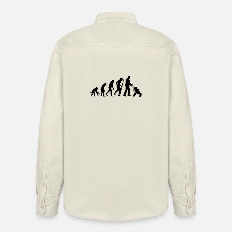 Evolution de la super-papa - Chemise unisexe coupe décontractée bio Stanley/Stella - écru doux