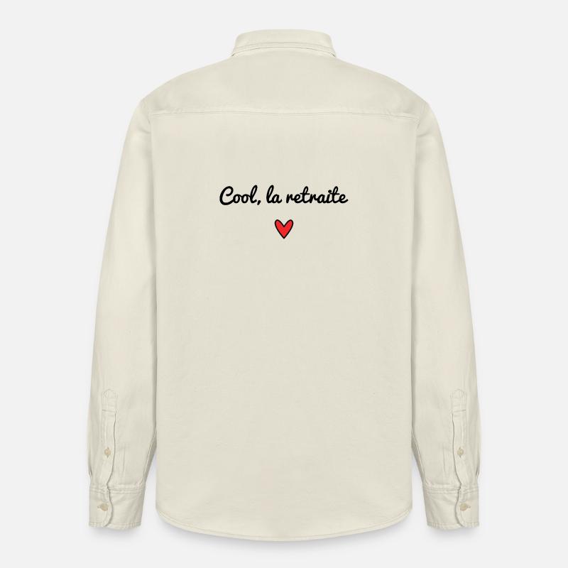 RETRAITE. RETRAITEE. COEUR. BONNE RETRAITE - Chemise unisexe coupe décontractée bio Stanley/Stella - écru doux